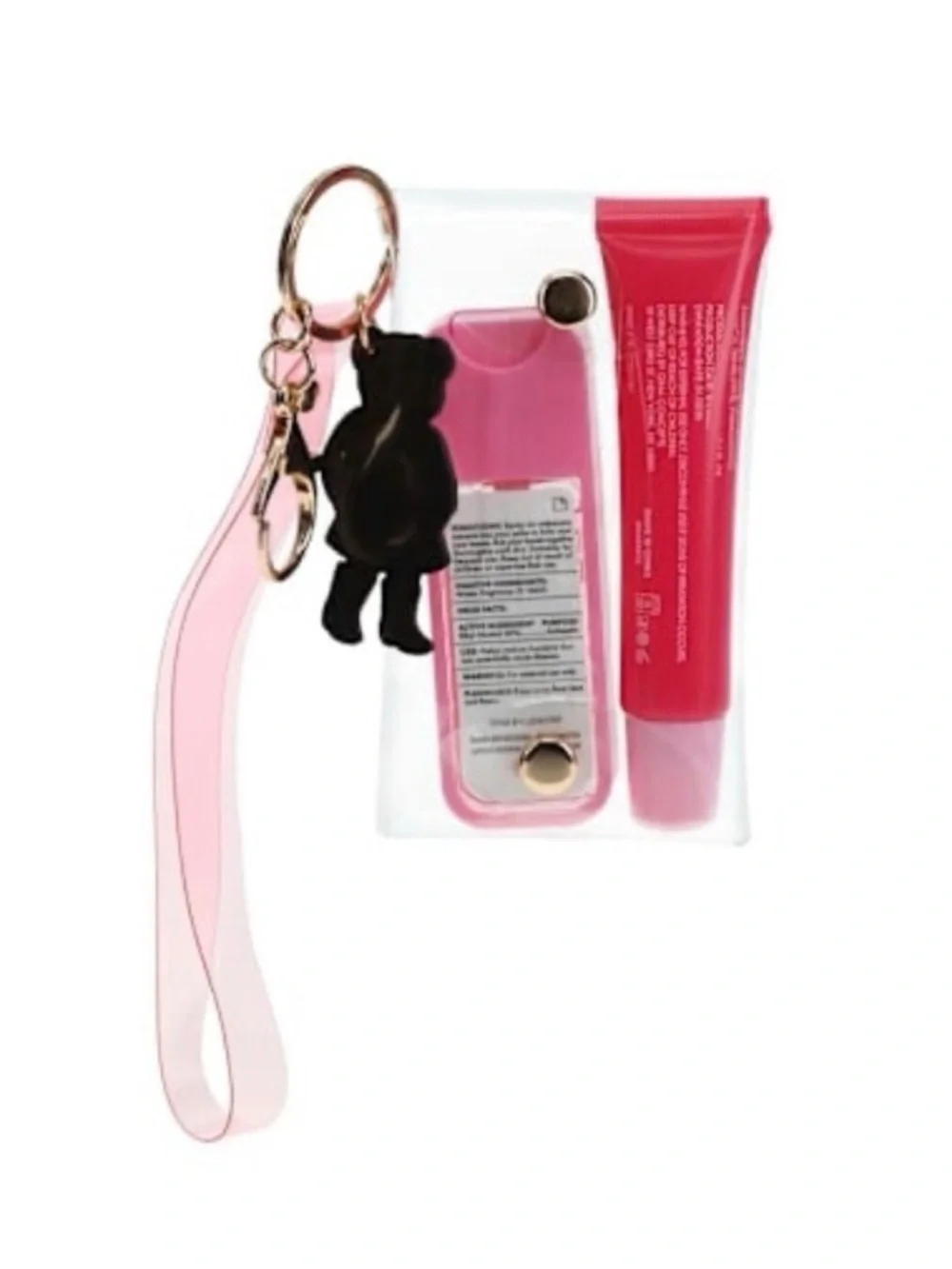 Viral Pretty N Pink Strawberry Lip Mask & Hand Sanitizer Keychain Set